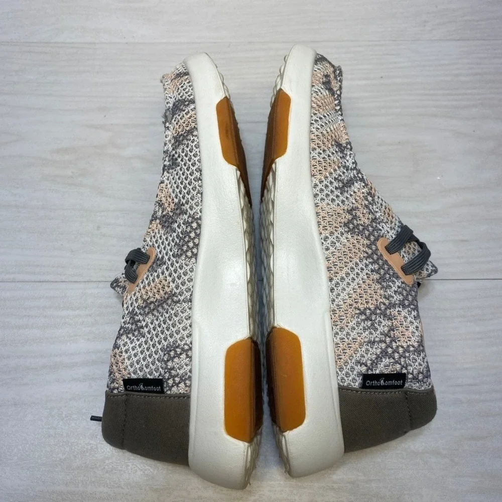 Orthocomfoot Mens Camo Mesh Slip‎ On Walking Shoes Grey Tan ZGBX11G EU 40 US 7.5